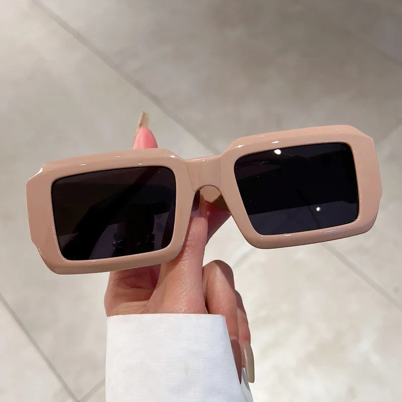 KAMMPT Vintage Rectangle Sunglasses Fashion Square Candy Color Shades Eyewear Trendy Retro Women Brand Design UV400 Sun Glasses