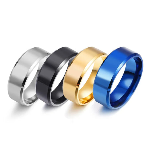 4 kleuren klassieke 8 mm herenring oppervlak geborsteld roestvrij staal eenvoudige ring voor vrouwen trouwring koppels sieraden accessoires