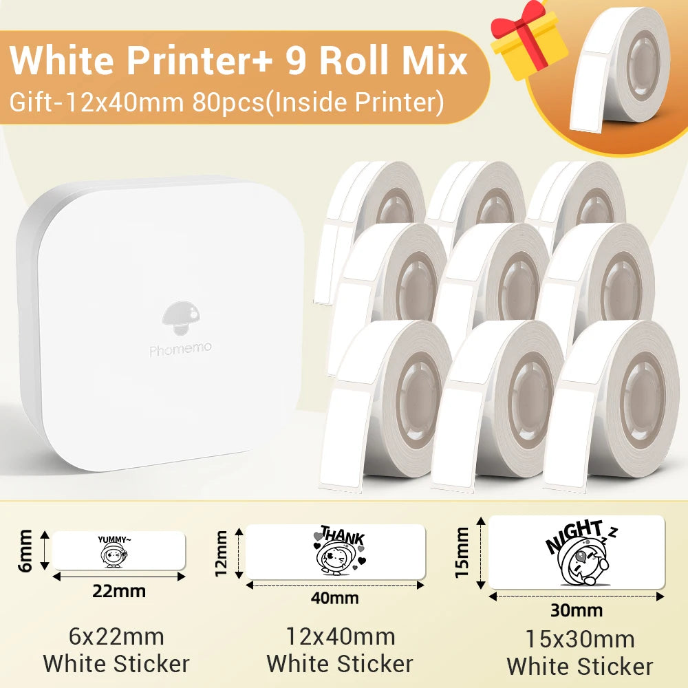 Phomemo Q30 Etikettendrucker, kabellos, Mini-Thermodrucker, tragbar, selbstklebende Aufkleber, Barcode-Etikettiermaschine für Schule, Zuhause, Büro