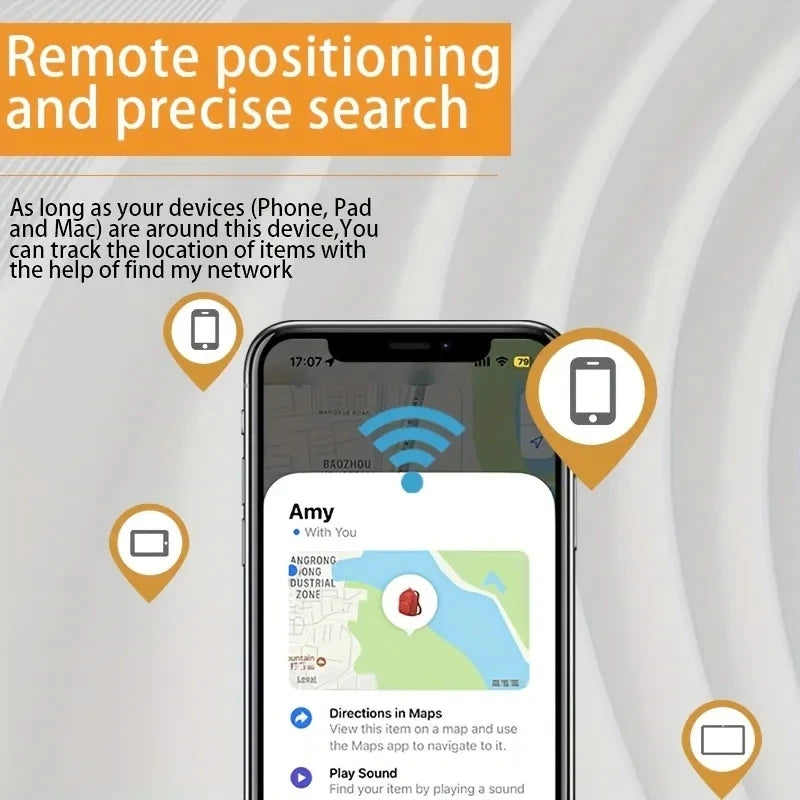 GPS Mini Tracker MFI Certification Anti Lose Reminder Device Key Wallet Car Smart Air Tag Works With Apple Find My IOS System