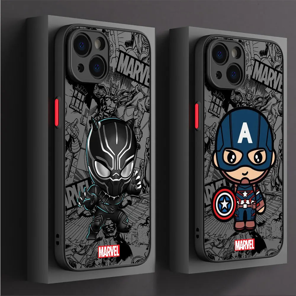 Cartoon Marvel Groot Spiderman Case voor iPhone SE 12 Mini 13 Pro Max 14 Plus XS X 7 6S plus 15 11 XR 8 Schokbestendige Armor Cover