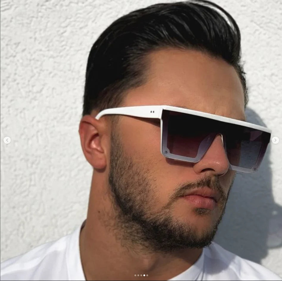 B187 Klassische Weiß Gradienten Quadrat Sonnenbrille Frauen Mode Retro Sonnenbrille Männer Großen Rahmen Vintage Reise Brillen UV400