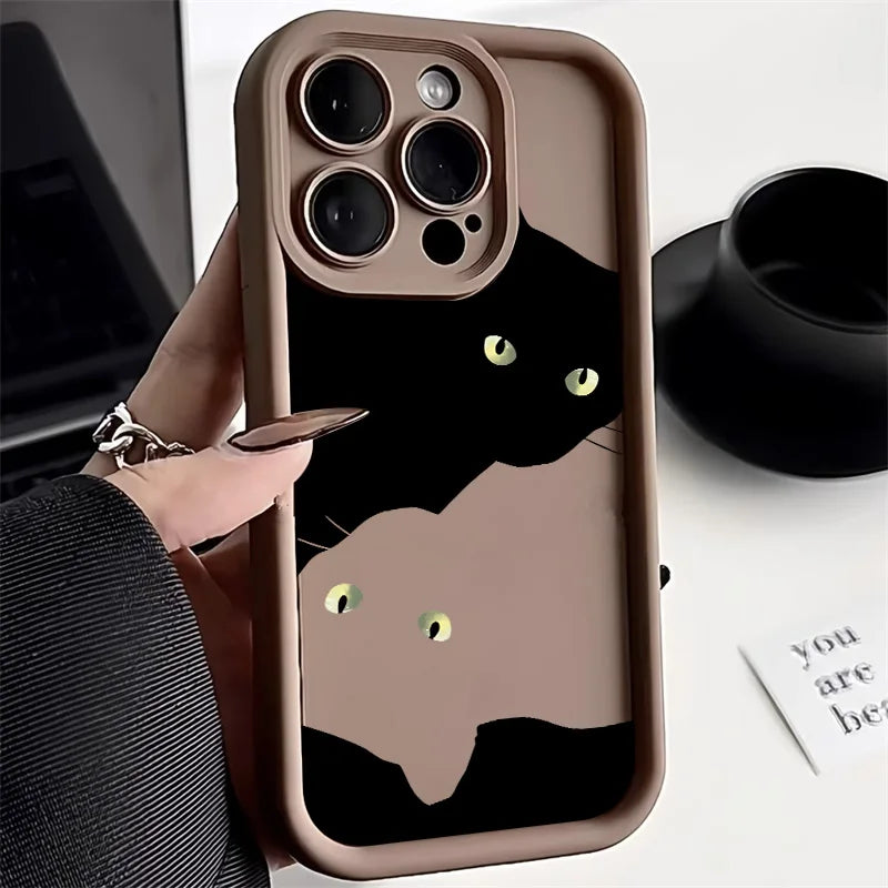 Soft TPU Phone Case For iPhone 13 Pro Max 11 15 14 12 XR X XS 7 8 Plus SE SE3 14promax 15promax Len Protection Cat Funda Cover