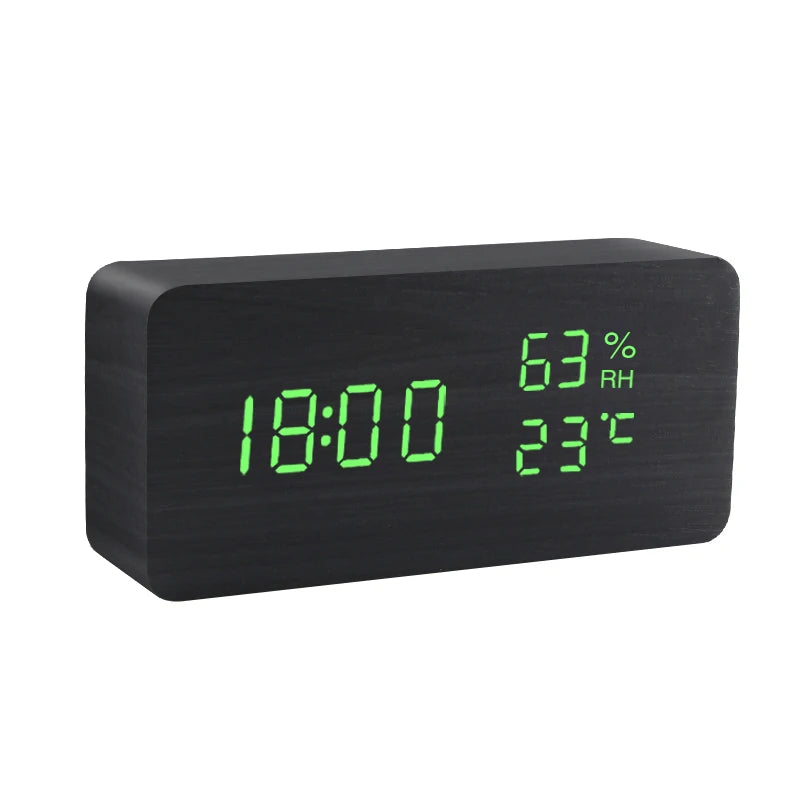 LED Wooden Alarm Clock