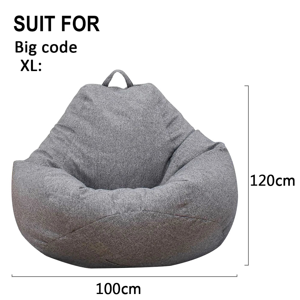 Große, kleine, faule Sofas, decken Stühle ohne Füllstoff, Leinenstoff, Liegesitz, Sitzsack, Pouf, Puff, Couch, Tatami, Wohnzimmer