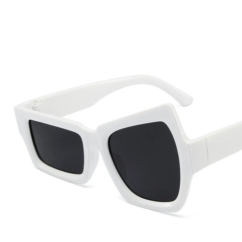 Fashion Irregular Square Sunglasses Man Fashion Brand Designer Personality Sun Glasses Male White Black Mirror Oculos De Sol