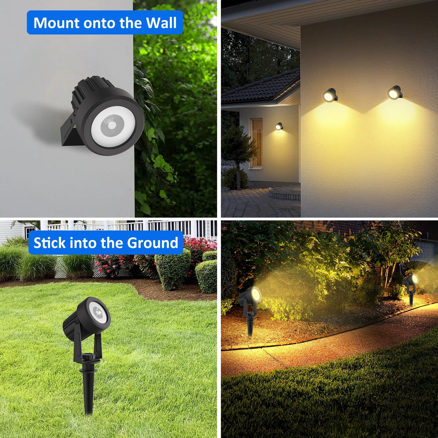 3000K/6000K/RGB Solar LED Light Outdoor Solar Spotlight Solar Garden Light Outdoor IP65 Waterproof Solar Power Light Wall Light