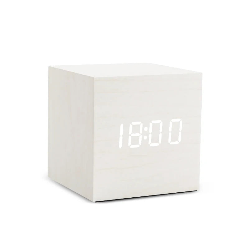 LED Wooden Alarm Clock