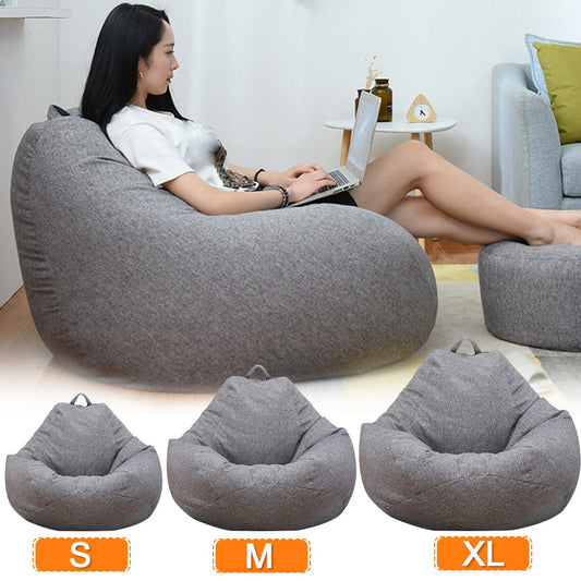 Große, kleine, faule Sofas, decken Stühle ohne Füllstoff, Leinenstoff, Liegesitz, Sitzsack, Pouf, Puff, Couch, Tatami, Wohnzimmer