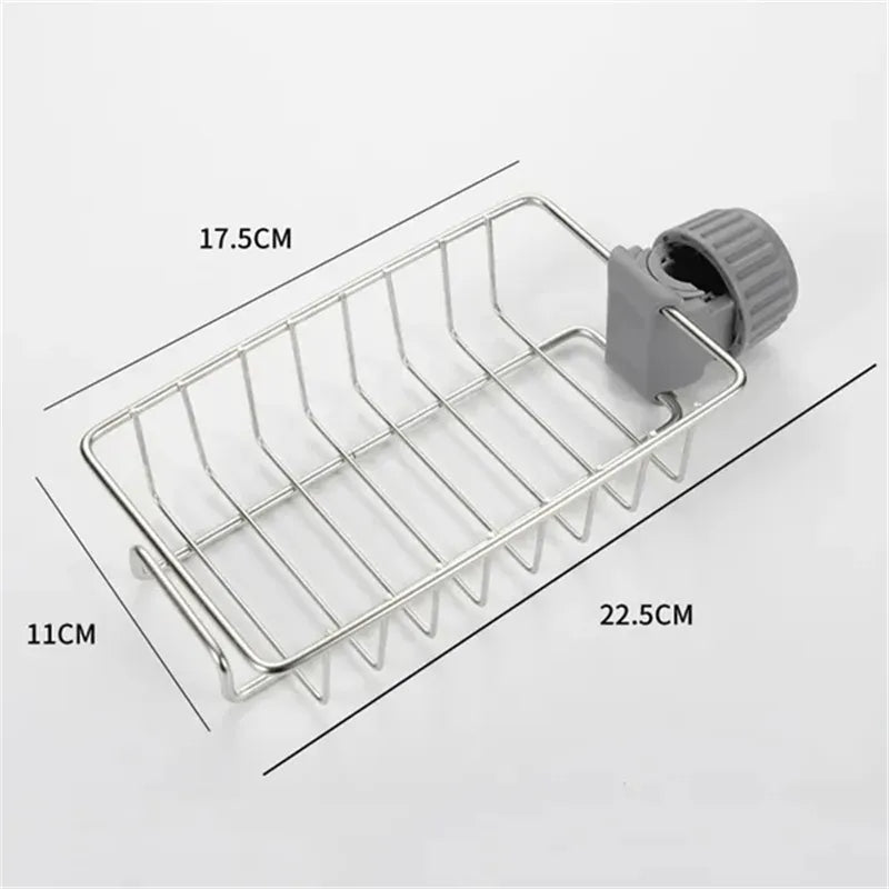 Kitchen Stainless Steel Sink Drain Rack Sponge Storage Faucet Holder Soap Drainer Towel Rack Shelf Organizer Kitchen Accessories