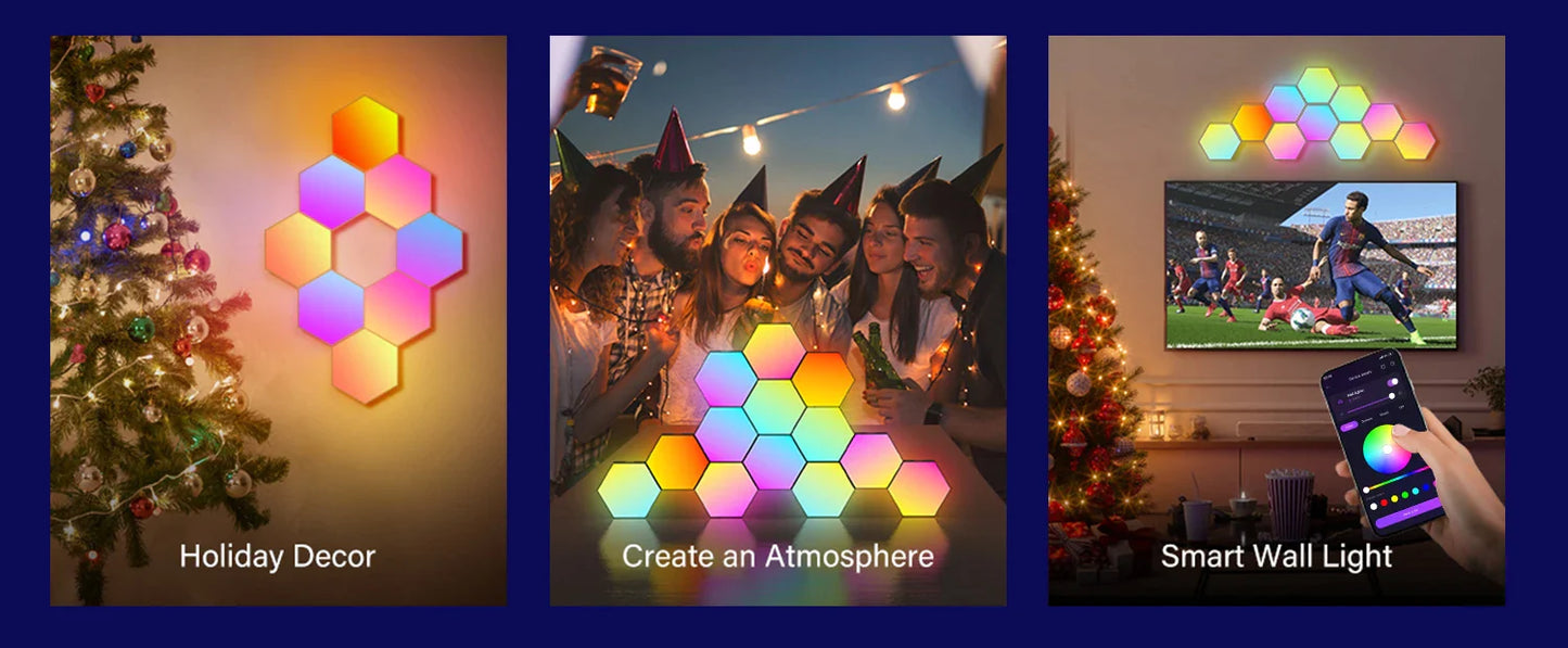 Smart Hexagonal Color changing Ambient Night Wall Lamp