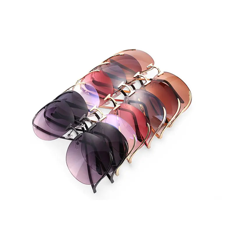 Unique transparent Eyeglasses Women Optics Glasses Frame Oversized Brand Designer Oversize Sun Rimless myopia Sunlgasses Female