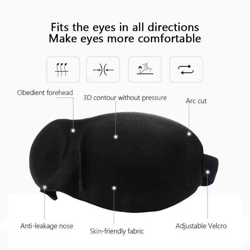 3D Sleeping Mask Block Out Light Eye Mask for Sleeping Comfort Eye Shades for Travel Nap Blindfold Sleeping Aid Eye Patch Masks