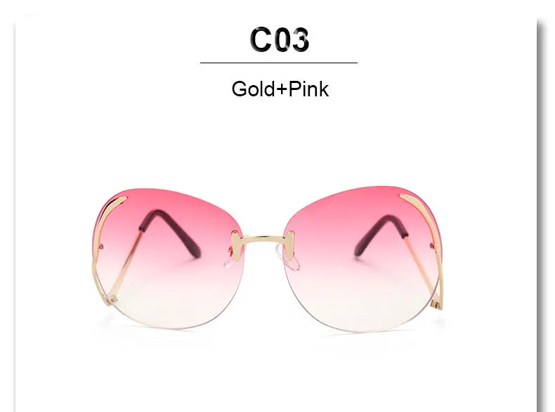 Unique transparent Eyeglasses Women Optics Glasses Frame Oversized Brand Designer Oversize Sun Rimless myopia Sunlgasses Female