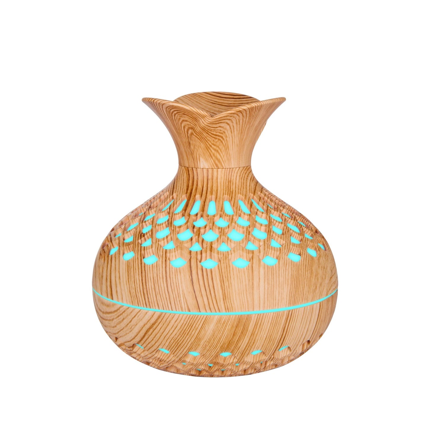 New vintage elegant creative wood grain flower humidifier USB mini silent home office desktop colorful wisp empty aroma diffuser