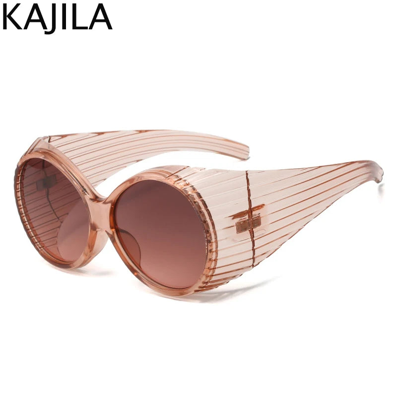 Round Steampunk Sunglasses Women Men 2024 New Fashion Oversized Punk Sun Glasses For Ladies Vintage Eyewear Shades UV400 Goggle