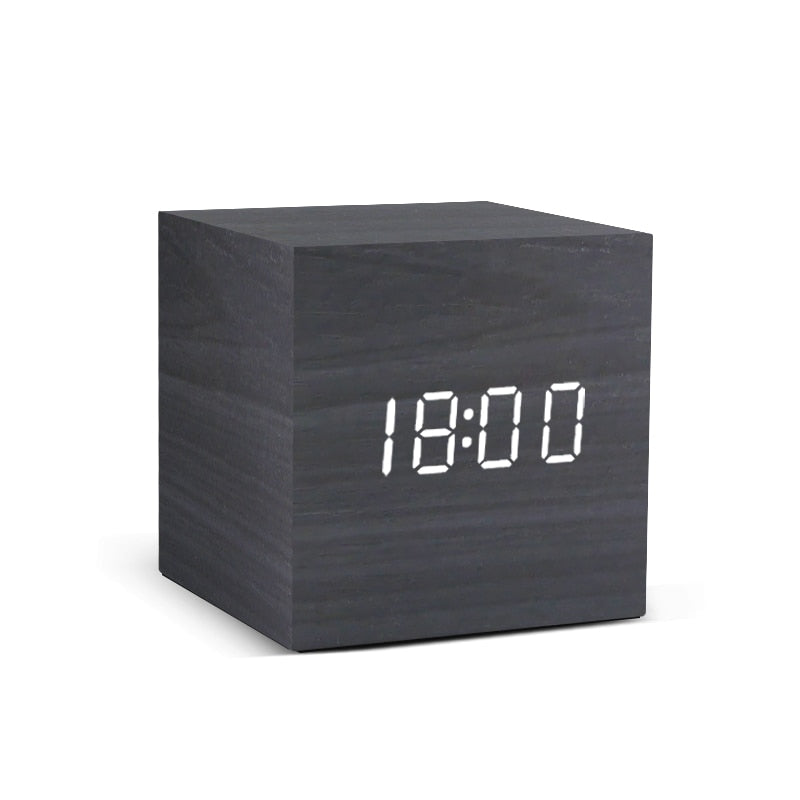 LED Wooden Alarm Clock