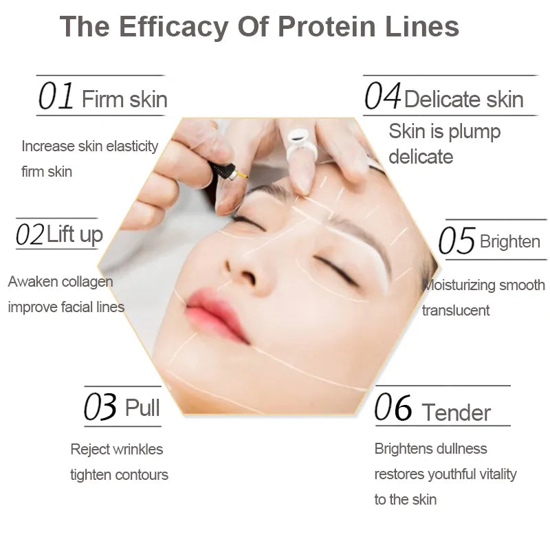 Protein-Fadenlifting-Set, Gesichtsfüller, resorbierbares Kollagen, Proteinfäden, straffend, Anti-Aging, glättend, straffend, feuchtigkeitsspendend