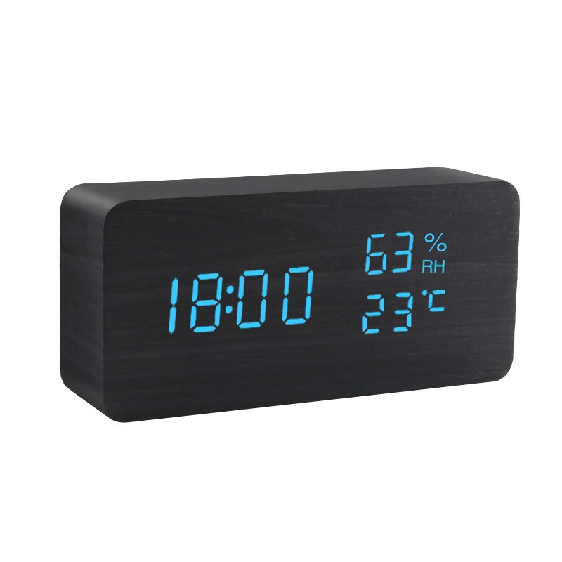 LED Wooden Alarm Clock