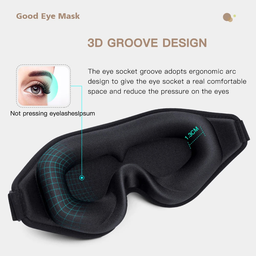 3D-Schlafmaske, 99 % Blockout-Licht, Augenbinde, Schlafhilfe, Augenmaske, weicher Memory-Schaum, Gesichtsmaske, Augenschutz, Slaapmasker, Augenschutz-Patch