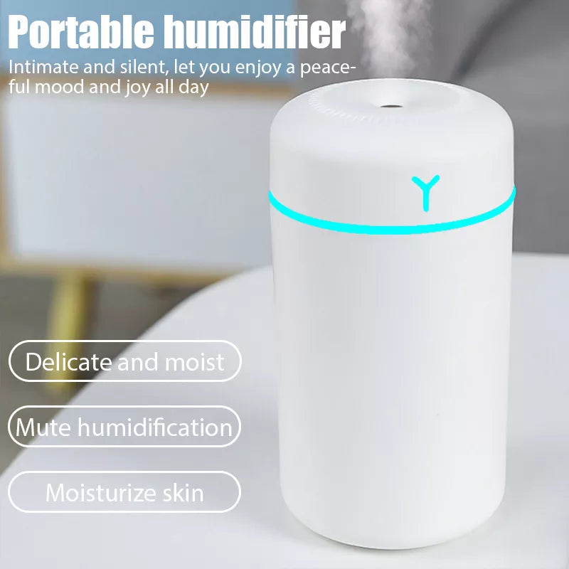 Draagbare 420ml Luchtbevochtiger Aroma Olie Humidificador voor Thuis Auto USB Cool Mist Spuit met Kleurrijke Zachte Nachtlampje luchtreiniger