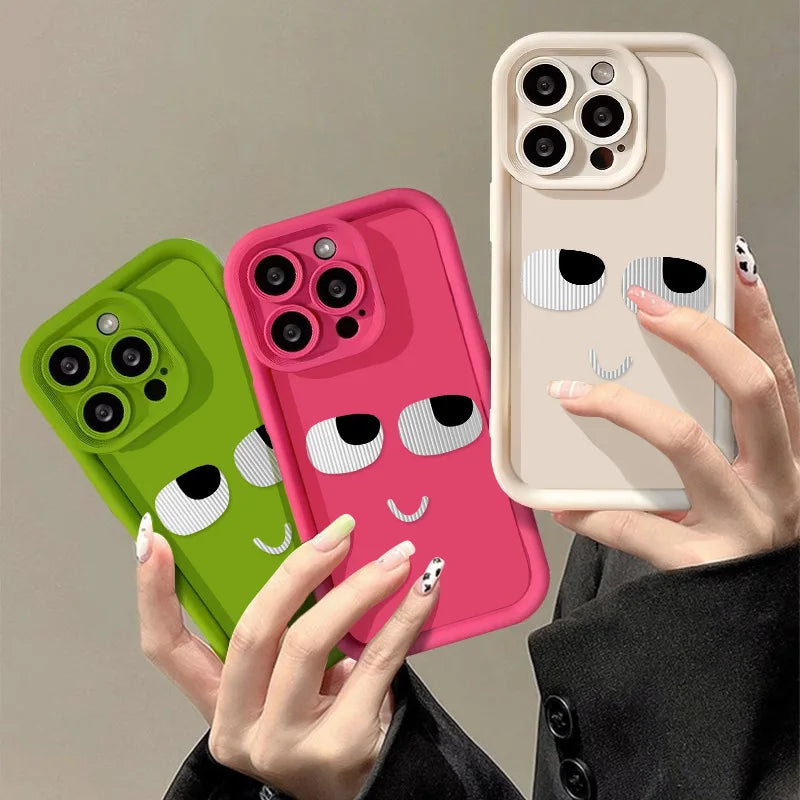 Grappig geschilderd hoesje voor iPhone 15 gevallen iPhone 14 11 12 13 15 Pro Max 7 8 15 Plus X XR XS Max SE 2020 2022 schokbestendige zachte cover