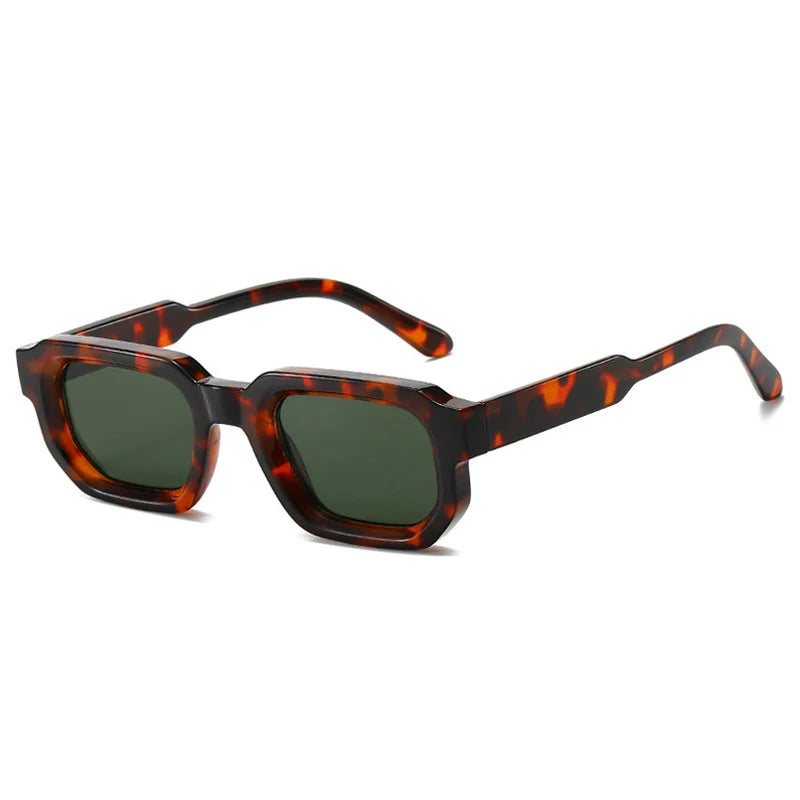 SO&EI Mode Vierkante Zonnebril Dames Shades UV400 Vintage Blauwe Thee Punk Heren Zonnebril