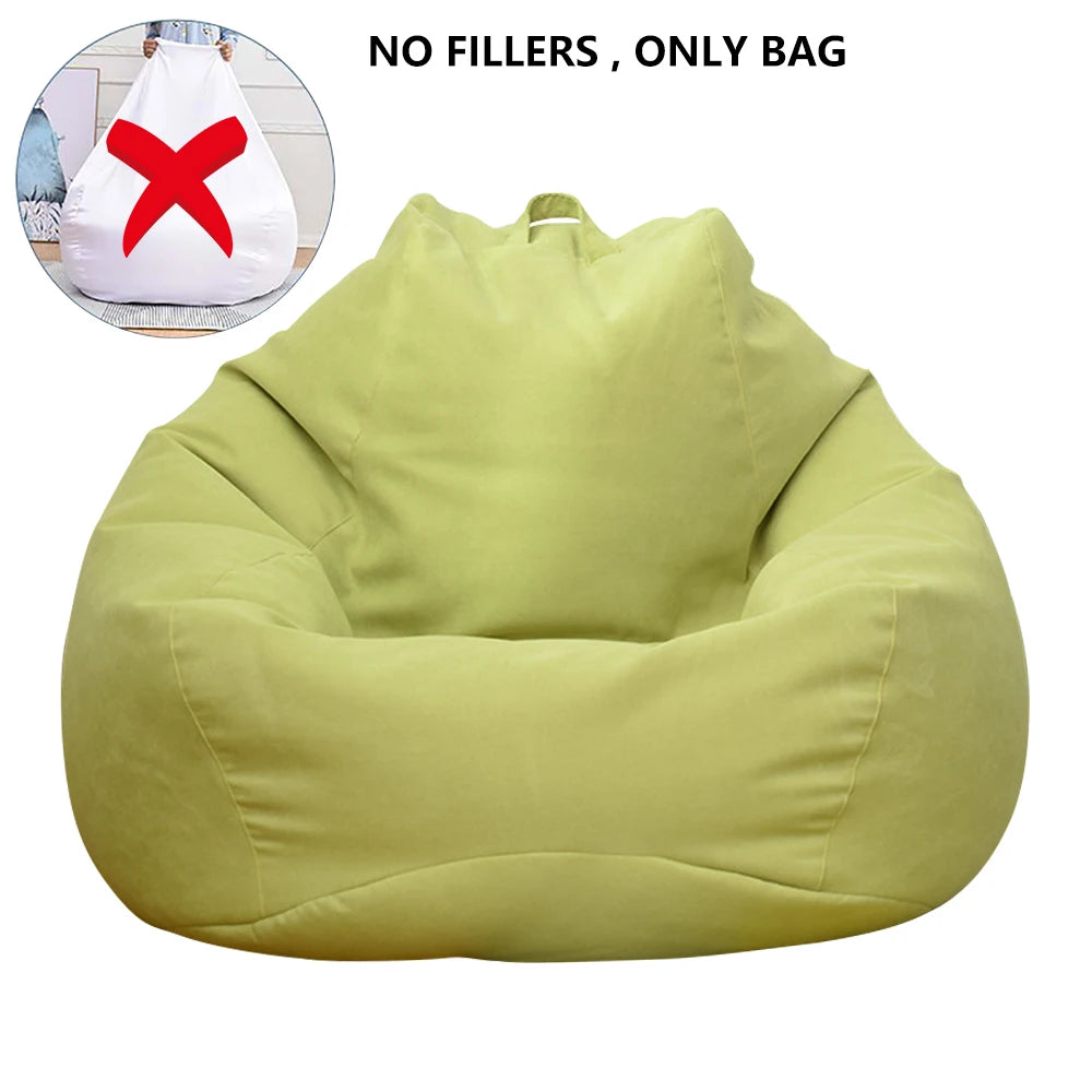 Große, kleine, faule Sofas, decken Stühle ohne Füllstoff, Leinenstoff, Liegesitz, Sitzsack, Pouf, Puff, Couch, Tatami, Wohnzimmer