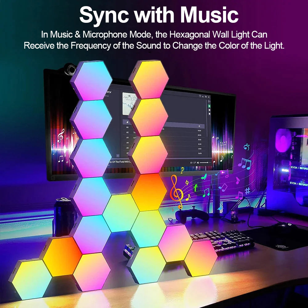 Smart Hexagonal Color changing Ambient Night Wall Lamp