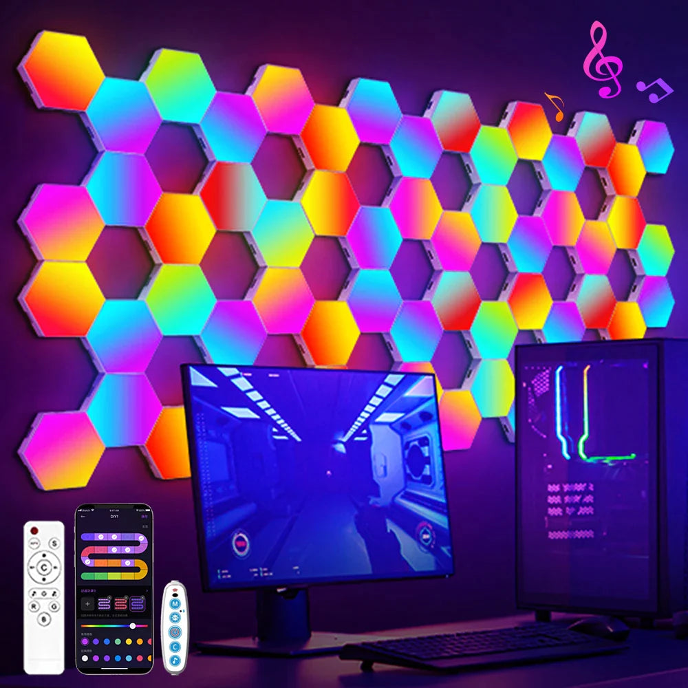 Smart Hexagonal Color changing Ambient Night Wall Lamp