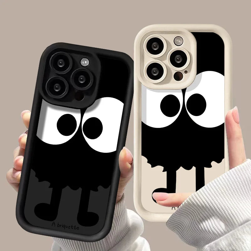 Grappig geschilderd hoesje voor iPhone 15 gevallen iPhone 14 11 12 13 15 Pro Max 7 8 15 Plus X XR XS Max SE 2020 2022 schokbestendige zachte cover