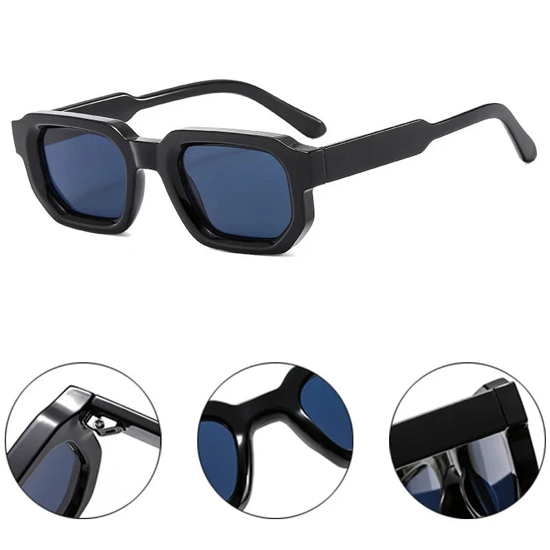 SO&EI Fashion Square Sonnenbrille Damen Shades UV400 Vintage Blue Tea Punk Herren Sonnenbrille