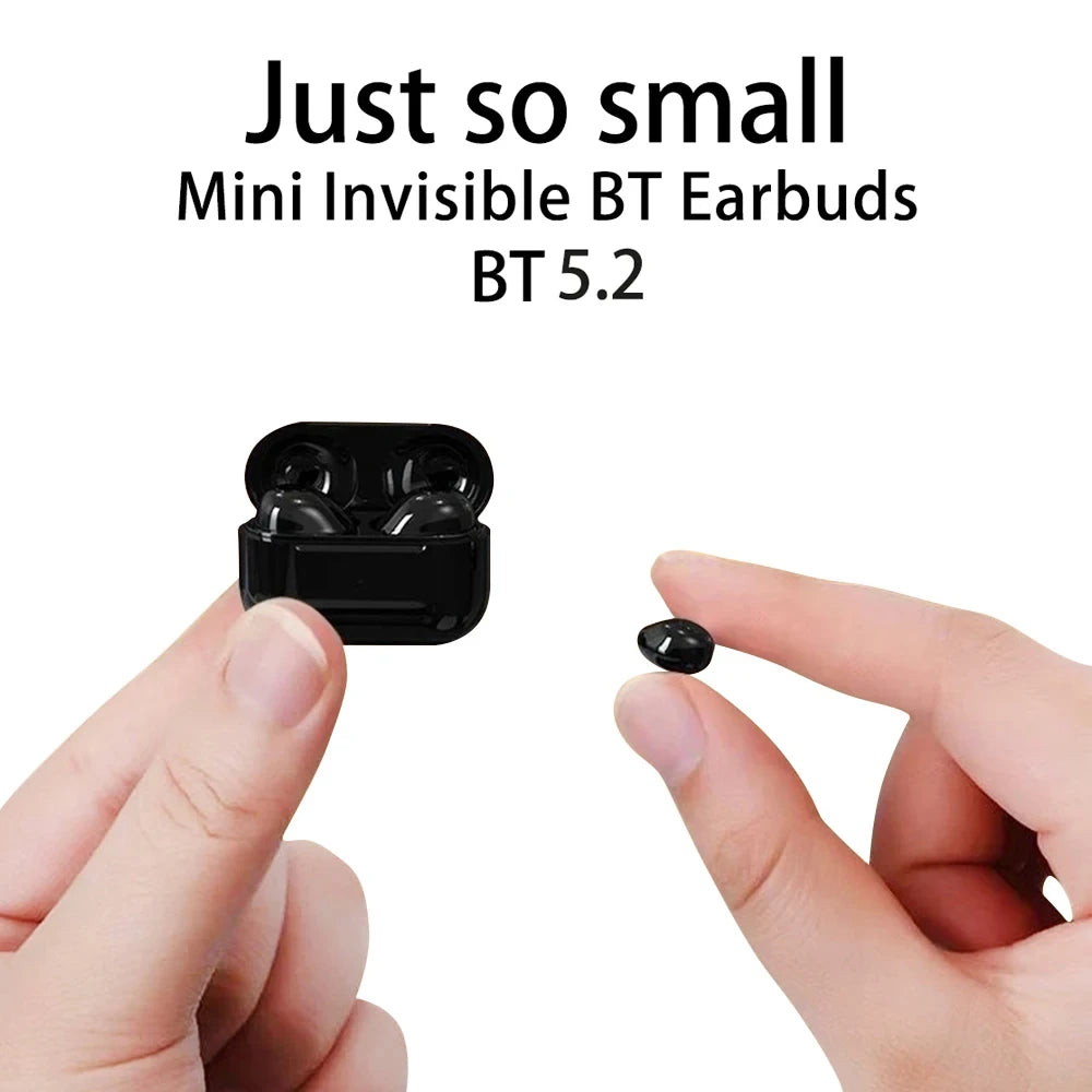 Unsichtbare Ohrhörer Mini-Kopfhörer Bluetooth TWS Kabelloser Schlaf mit Mikrofon HD-Anruf Semi-In-Ear-Ohrhörer Rauschunterdrückung